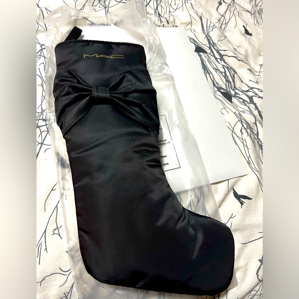 NWT M.A.C Christmas Stocking - Satin w/ Bow